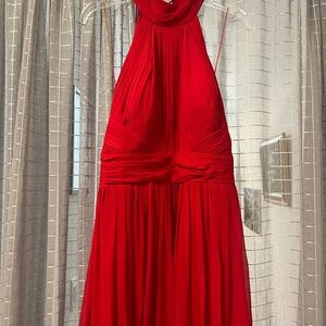 Aidan Mattox Vibrant Red Backless Dress